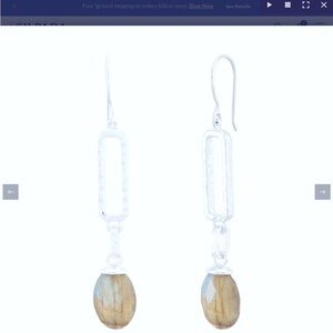 Silpada Crisp Air Drop Earrings, Labradite, New